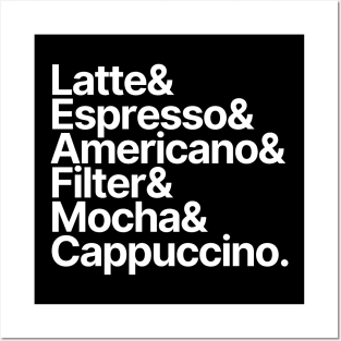 Coffee | Latte Espresso Americano Filter Mocha Cappuccino Posters and Art